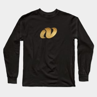 Nagasaki Prefecture Symbol in Gold Faux Long Sleeve T-Shirt